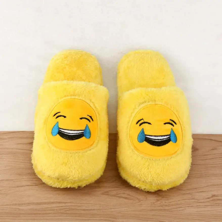 

Women Man Slippers Unisex Emoji Shoes Cute Cartoon Slipper Warm Cozy Soft Cotton Stuffed Household Home Indoor Shoes Flats 36-45