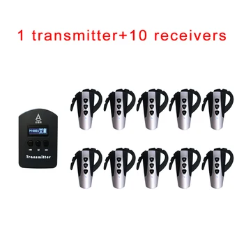 

Wireless Tour Guide System ( One set: 1 Transmitter + 10 Earhook Receiver ) / Audio Conference Communication System / Headset
