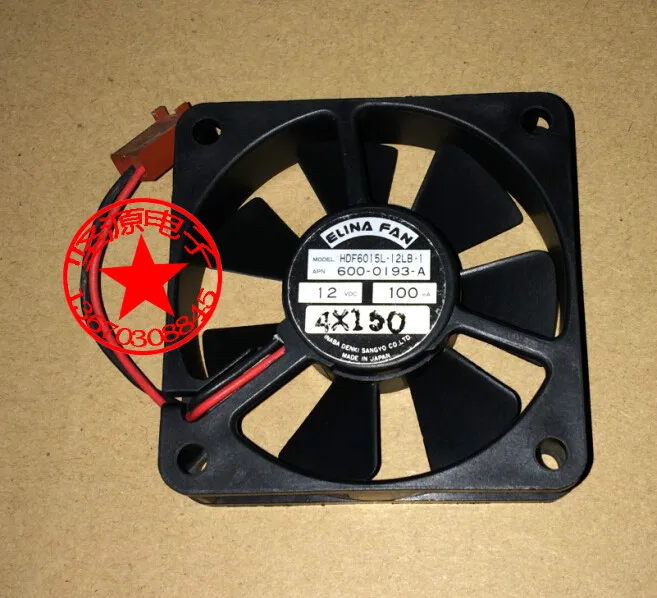 Вентилятор охлаждения ELINA 6015 HDF6015L 12LB 1 AP/N: 600 0193 A DC 12V 0.1A 60X60X15MM|cooler fan|cooling fan12v dc cooling fan
