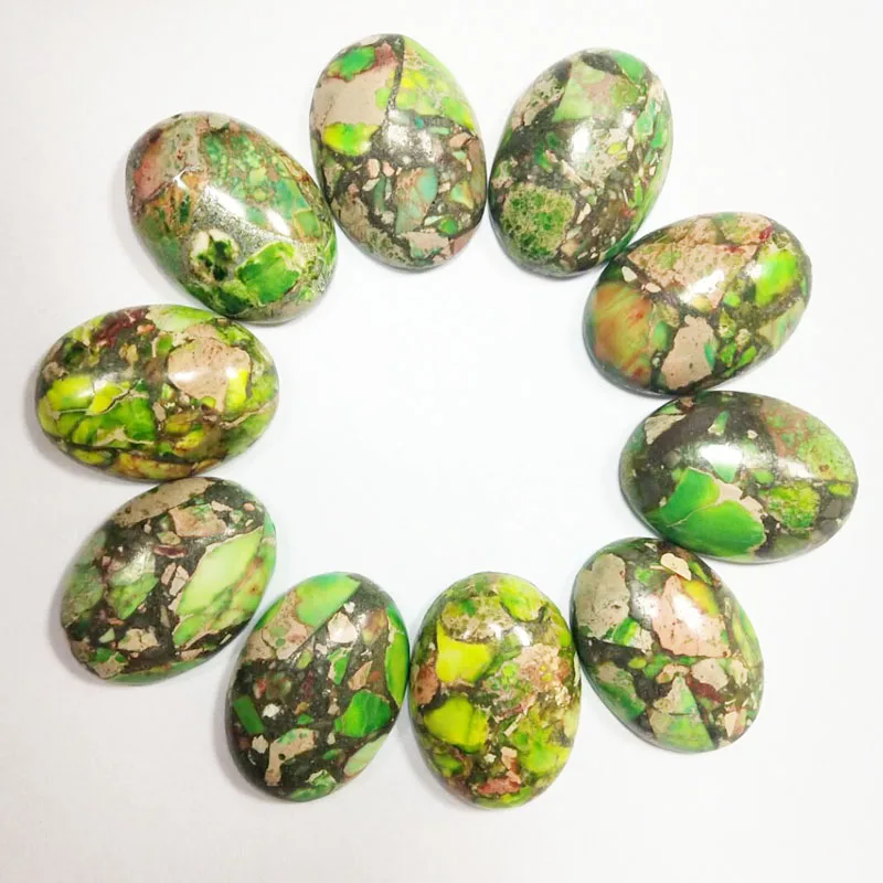 (10 шт./лот) оптовая продажа натуральных морских осадок Jaspers & Pyrite овальный кабошон