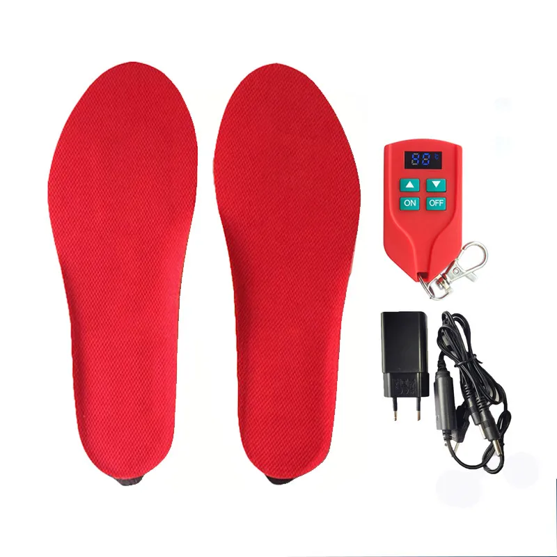 USB Electric Heating Insole Red Black BK Fabric Breathable Warming In Winter Heating Pads Unisex Outdoor Sports Thermal Insoles