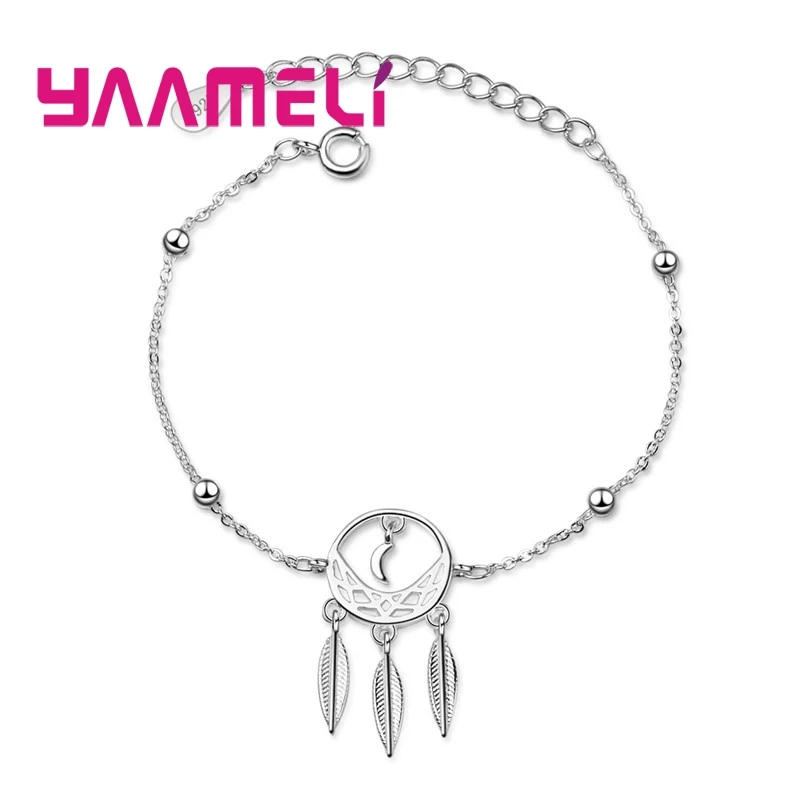 

Top Quality 925 Sterling Silver Jewelry for Women Girls Fine Pretty Dream Cheater Shape Dreamcatcher Bracelet Bangles Party Gift