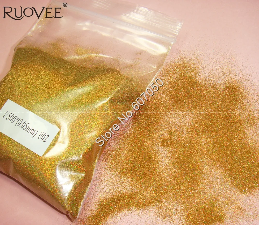 

0.05MM 002 Holographic Laser Gold Shining Cosmetic Nail Glitter Dust Powder for Nail Polish Art Glitter Craft decoration