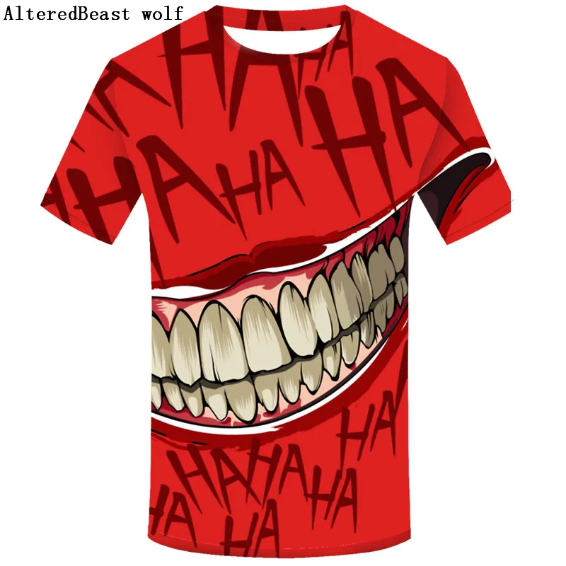 

2019 New Fashion 3D Printed Suicide Squad HAHAHA T-Shirts Harley Quinn And The Joker Funny Cool T Shirts Harajuku Men Tops Tees