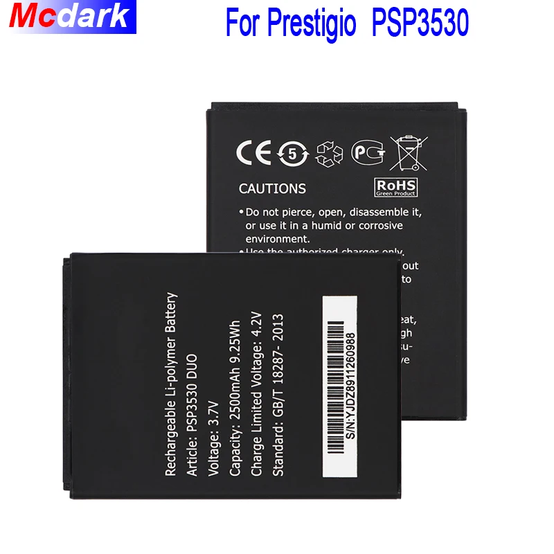 2500 мАч PSP3530 батарея для Prestigio Muze D3 3530 DUO E3 PSP3531 A7 PSP7530 | Мобильные телефоны и