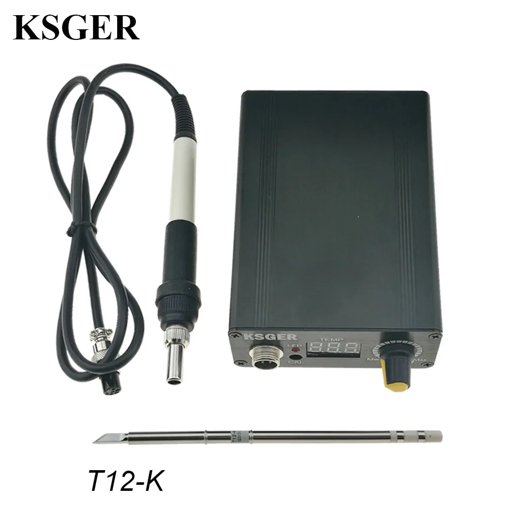 KSGER T12 паяльник STC светодиодный T12-K DIY цифровой регулятор температуры электрический сварочный Утюг Наконечники припоя инструменты - Цвет: sets 1