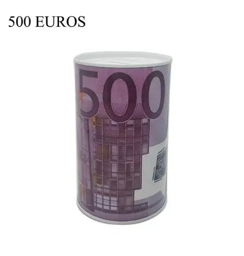 

High-quality creative euro dollar metal cylinder piggy bank Saving Money Box Home Decoration tin piggy bank children small gifts