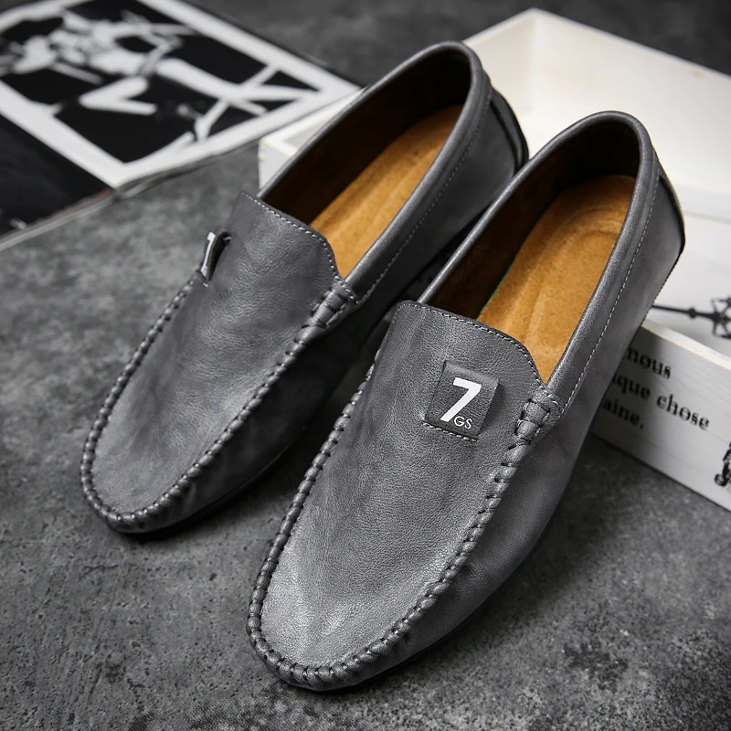 

2019 Men Shoes Genuine Leather Fashion Brand Mens Loafers Slip-On Driving Shoes Mens Moccasins Zapatos Hombre Casual Cuero C4