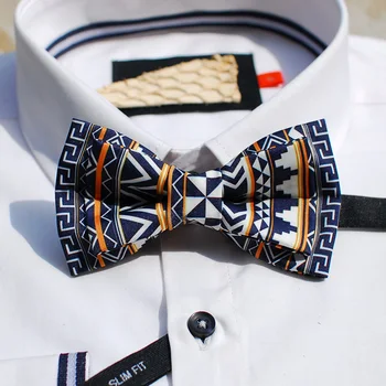 

Free shipping new fashion casual men's male Many blue figure original manual bow tie wedding party gift Headdress personality