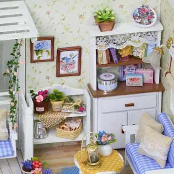 

AINY-Doll House Furniture Diy Miniature Dust Cover 3D Wooden Miniature Dollhouse Toys