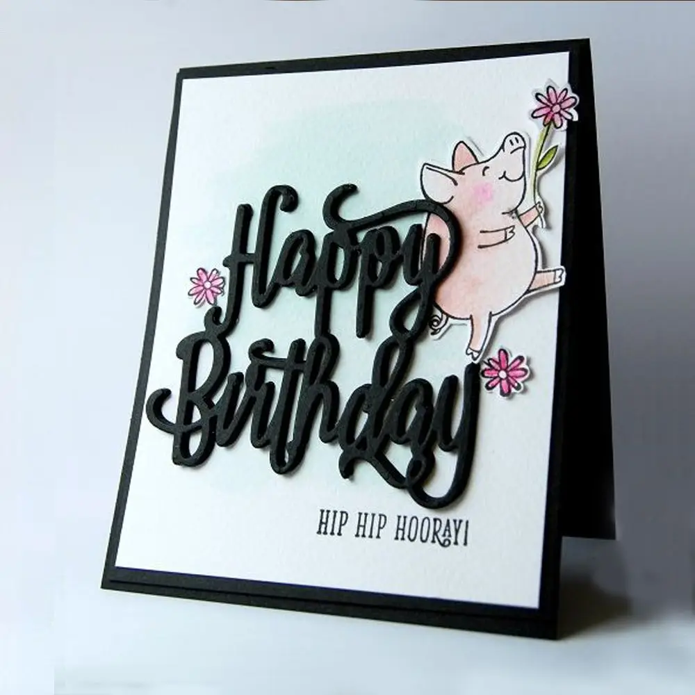Металлический трафарет с надписью Happy Birthday|Вырубные штампы| |