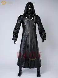 Черное пальто из искусственной кожи, голова Xemnas, косплей костюм, Великобритания, сердце, Организация XIII, косплей, костюм и ожерелье, mp004277