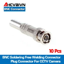 AHCVBIVN 10 шт. CCTV RG-59 мужской BNC разъем к коаксиальный кабель BNC разъем для AHD CVI TVI Камера