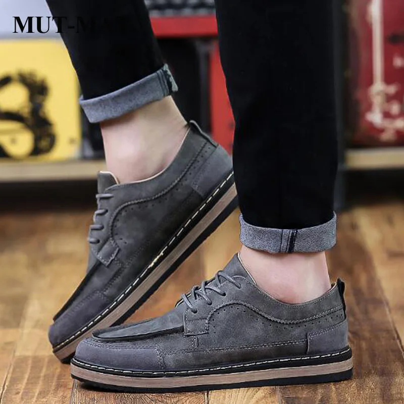 

2019 Spring And Autumn Suede Shoes British Wind Men's Shoes Wild Fashion Breathable Casual Shoes Thick Bottom Non-slip Men Shoes
