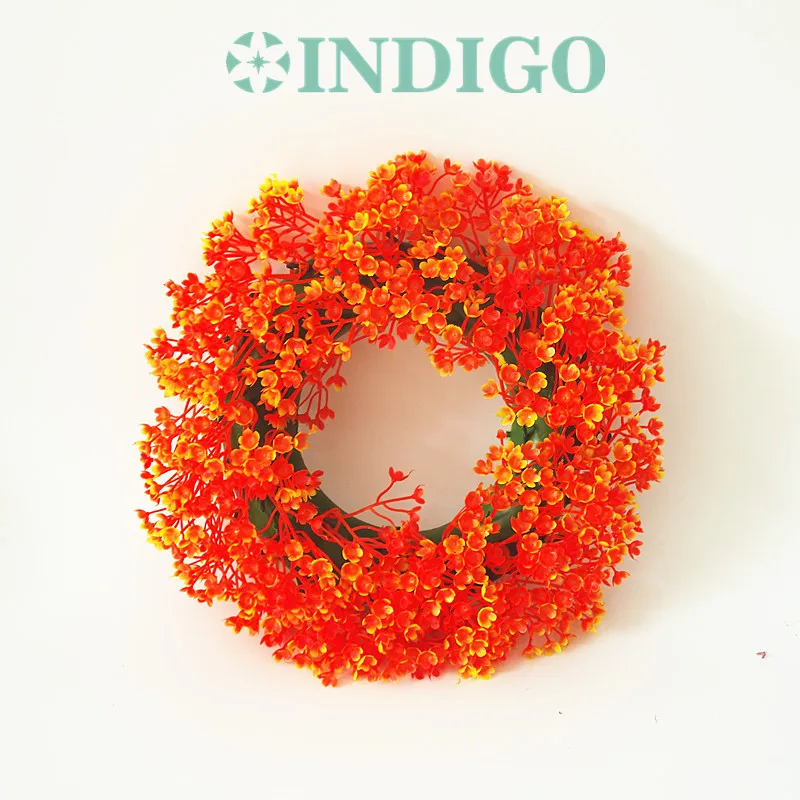 

INDIGO Designed- Unique Orange Door Hunging Christmas Wreaths Flower String Table Centerpiece Wedding Party Event Free Shipping