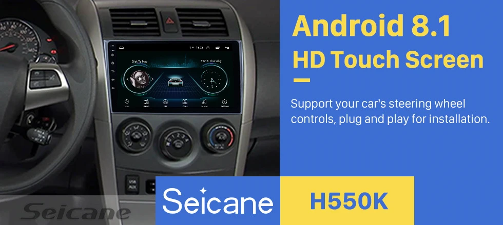 Seicane 9 дюймов Android 8,1 Автомобильный gps мультимедийный плеер для 2006 2007-2009 2010 2011 2012 Toyota Corolla Поддержка Радио Зеркало Ссылка