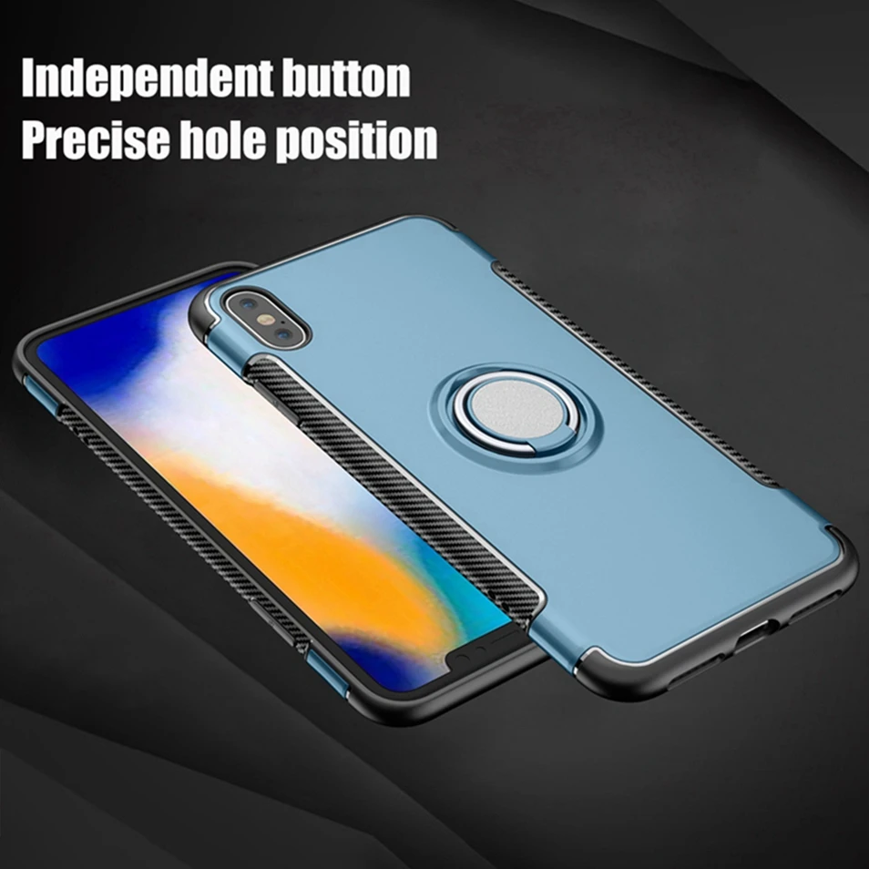 Magnetic Car Holder Phone Case for iPhone 8 plus Cover Finger Ring Stand Coque for iPhone XR XS Max X 6 7 plus Full Protect Case (6)