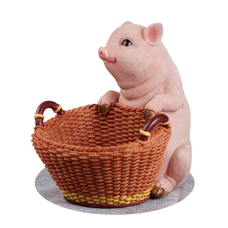Buy Cute cartoon pig resin storage box Fun pig key