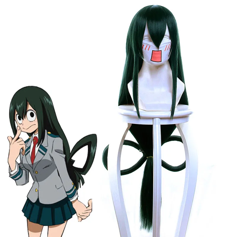 Coshome Boku No Hero Academia Asui Tsuyu Wig My Hero Academia Cosplay Costume Wigs 80cm Green Long Hair (1)