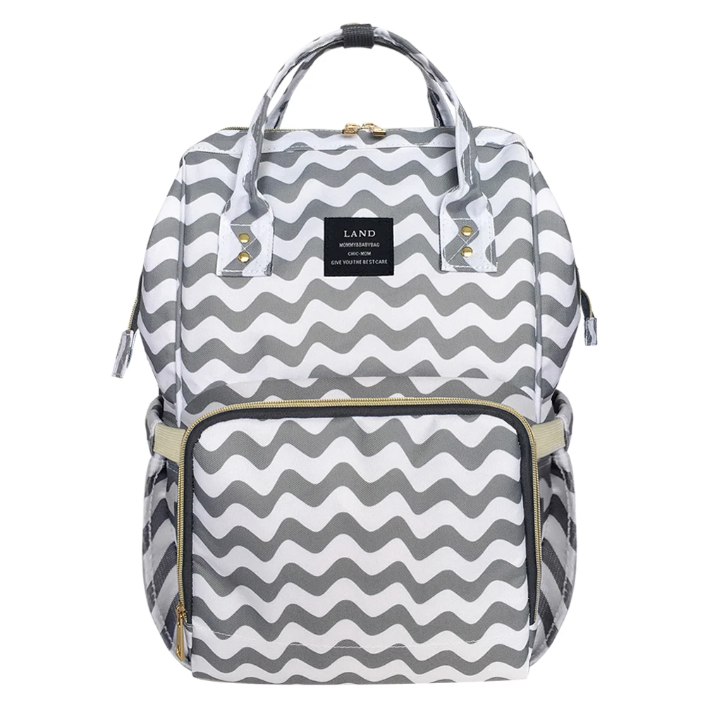 

LAND mummy Backpacks for baby mother Anti-loss Backpack for mom day Maternity Diaper bags Stripe Grid Wave Nursing bag MPB01