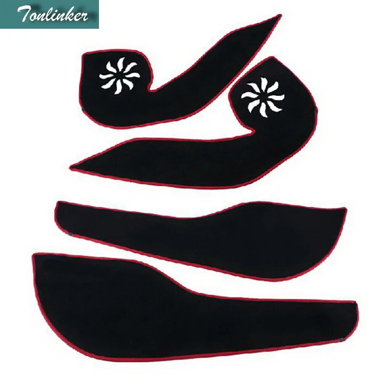 

Tonlinker 4 PCS DIY Car Styling NEW Polyester Door Protection Kick Pad stickers for FROD Ecosport 2013 2014 Part Accessories