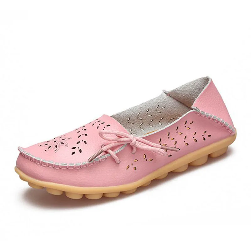 KemeKiss/20 цветов; женская обувь из натуральной кожи на плоской подошве; модная обувь для отдыха; женские офисные вечерние туфли; размеры 34-44 - Цвет: Розовый