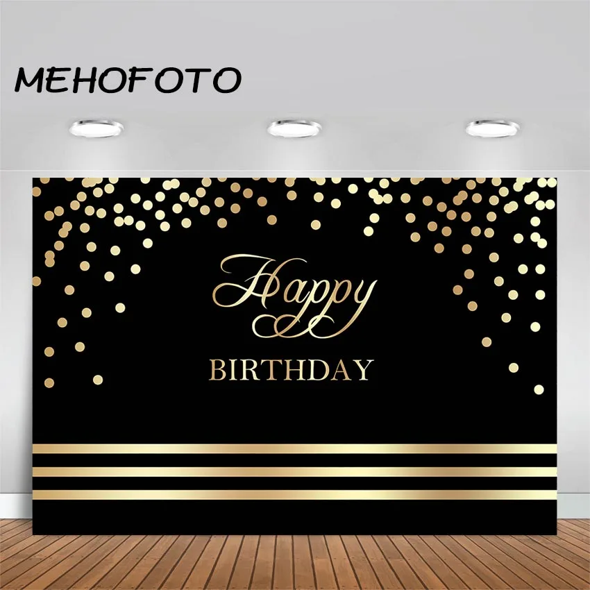 MEHOFOTO фон с днем рождения черный и золотой точки день для фото на вечеринке День