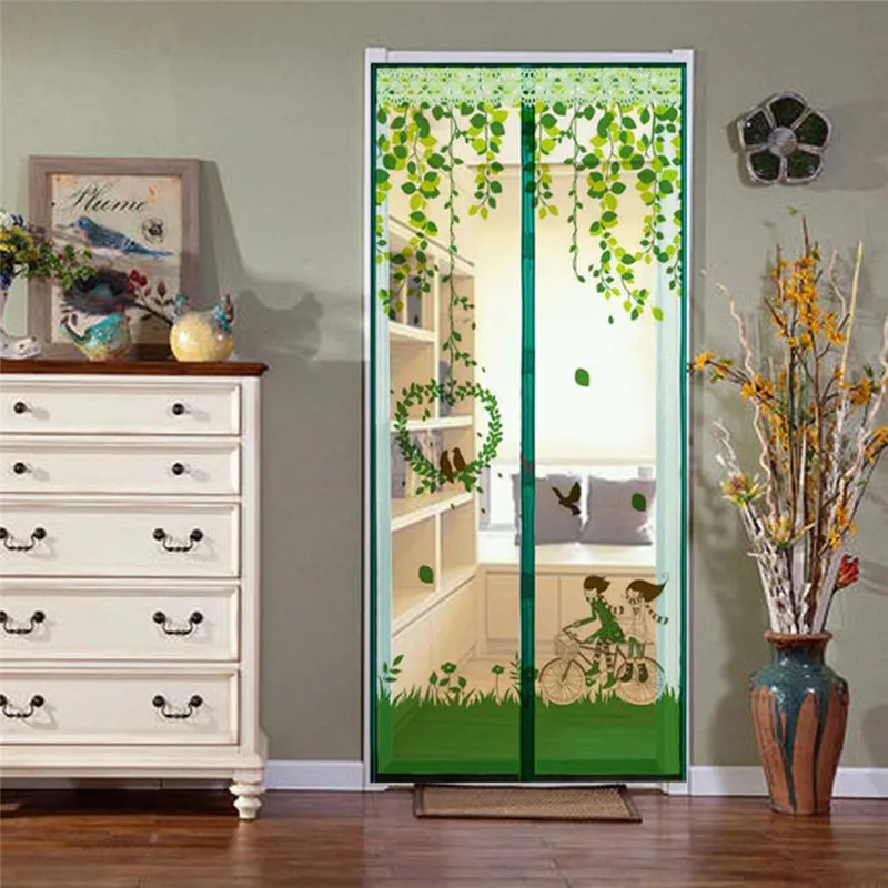 

90/100*210cm Magnetic Mesh Mosquito Net Summer Anti-mosquito Mesh Curtains Soft Yarn Door Tulle 4 Colors New arrival
