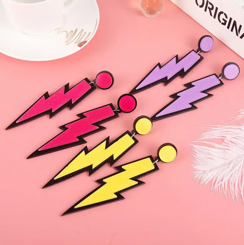 Модные ювелирные изделия акриловый lightning Желтый Красный Фиолетовый