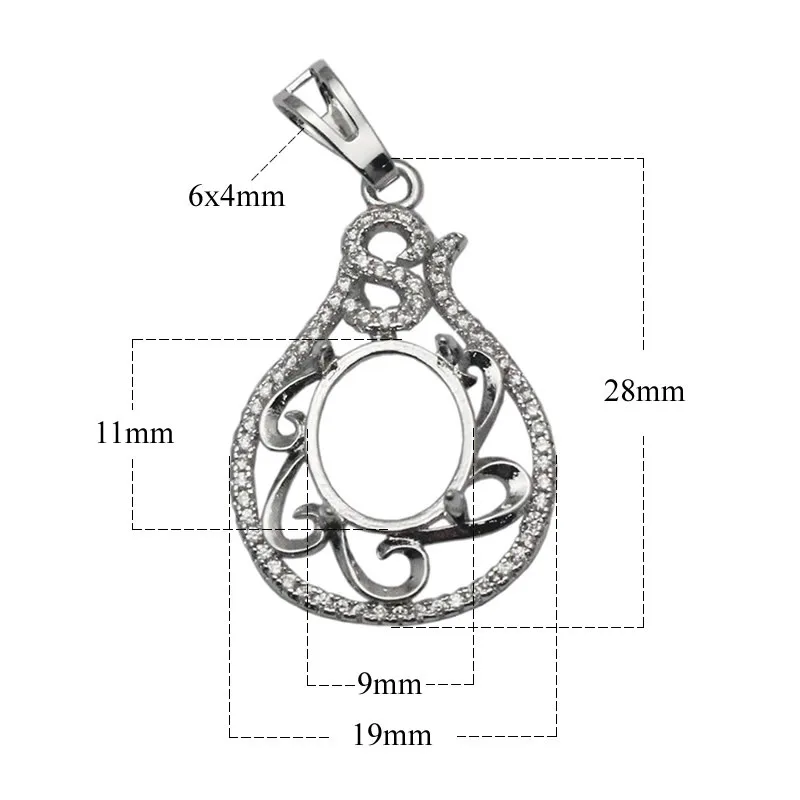 Beadsnice ювелирные изделия установка стерлингового серебра кулон полу крепление для женщин изготовление ожерелий с подвесками ID 34053
