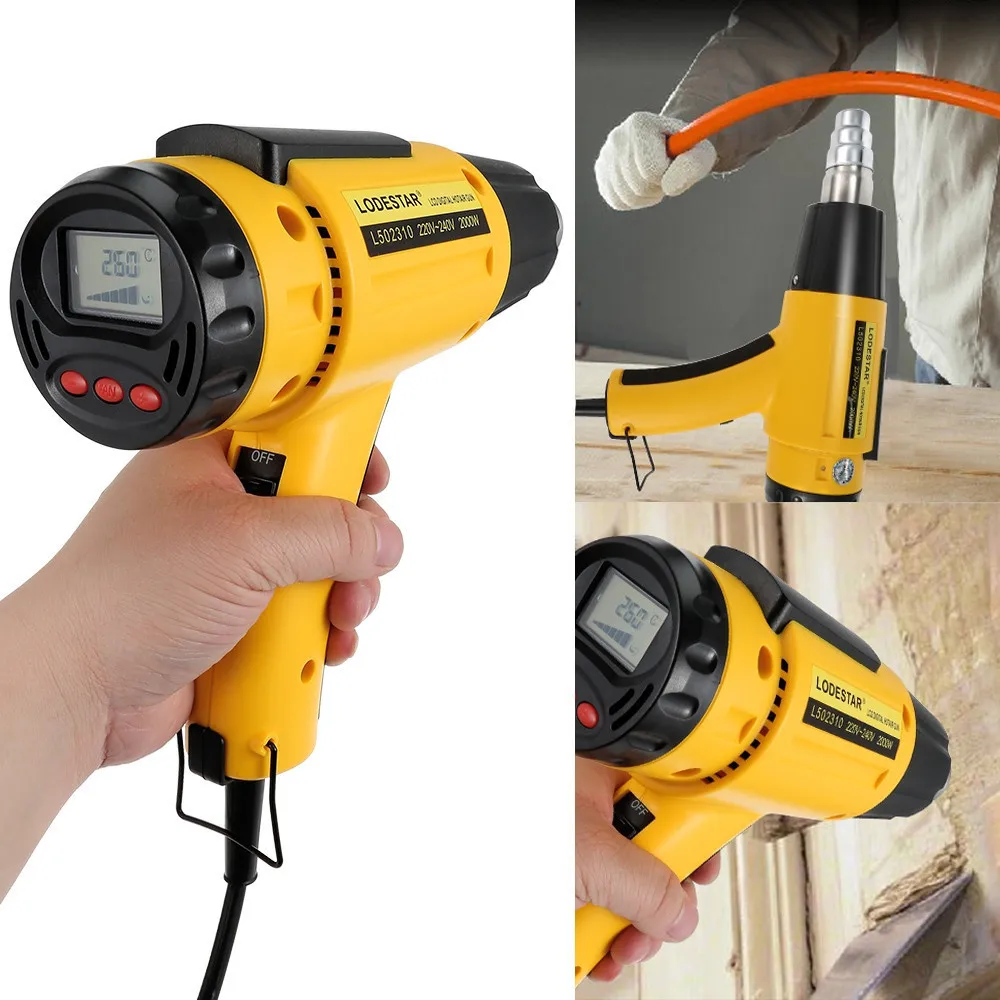 2000W AC220 LODESTAR Digital Electric Hot Air Gun Temperature-controlled Heat IC SMD Quality Welding Tools Adjustable + Nozzle