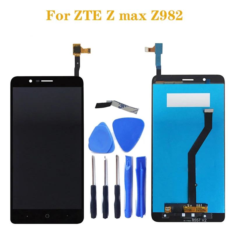

100% test work 6.0 inches for ZTE Z Max Z982 LCD monitor + large touch screen digitizer screen components free shipping + tools