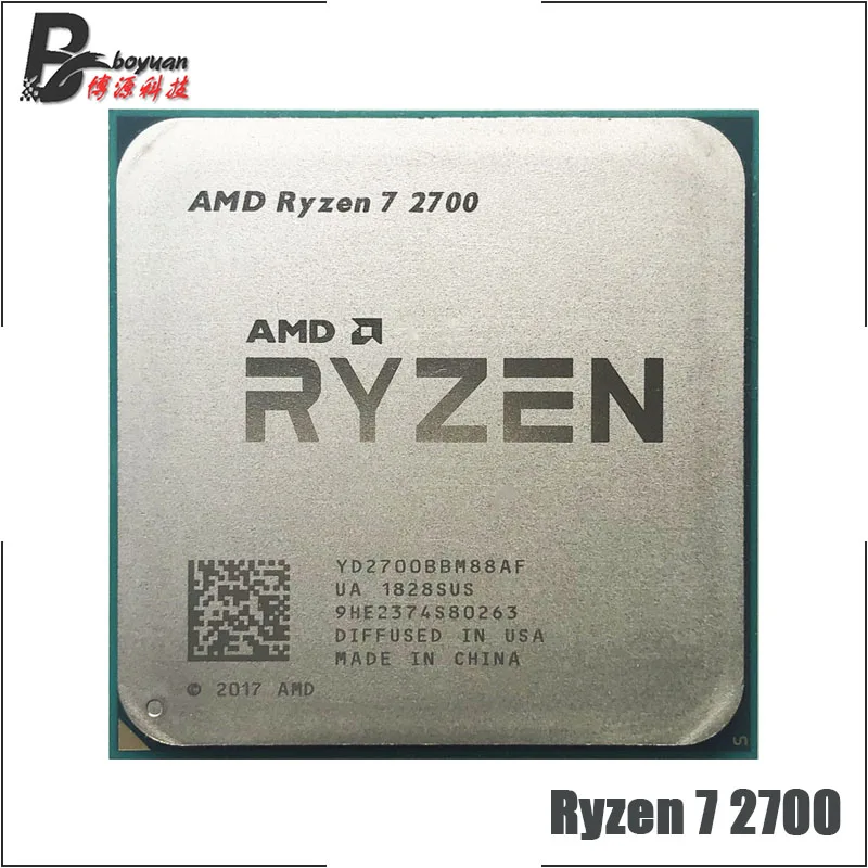 

AMD Ryzen 7 2700 R7 2700 3.2 GHz Eight-Core Sinteen-Thread 16M 65W CPU Processor YD2700BBM88AF Socket AM4