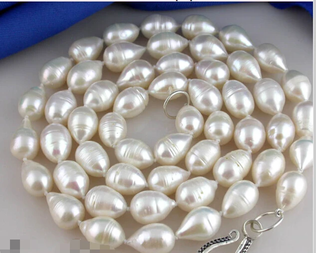 

CBN324 Beautiful 34" 15mm nature white drip fw pearl necklace