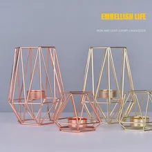 Подсвечники свадебные украшения в скандинавском стиле из кованого железа геометрические подсвечники украшение для дома металлические изделия K710