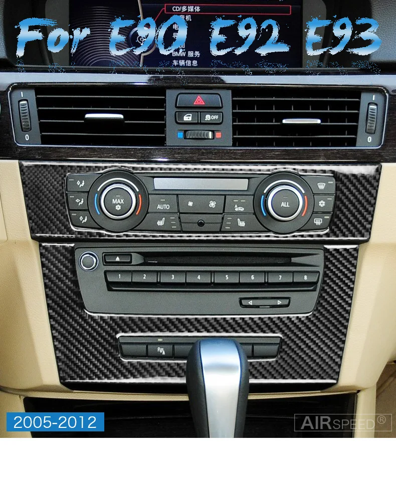 BMW 3 Series E90 E92 E93 Accessories Car Interior Carbon Fiber Air Conditioning CD Panel Cover Trim Decorations (1)