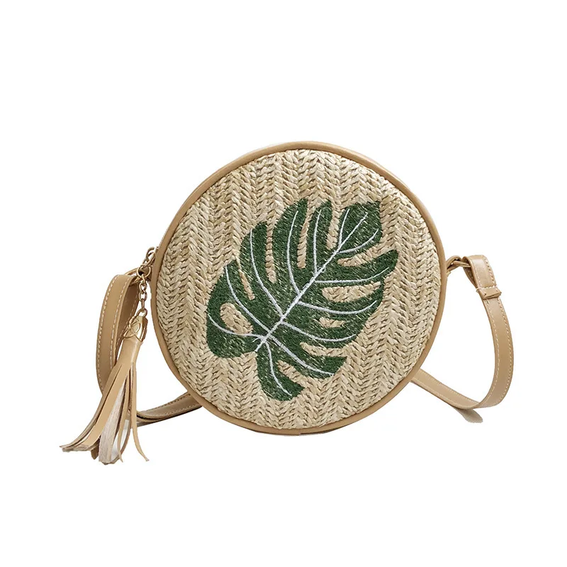 

2019 Leaves Pineapple Straw Beach Bag Bolsa Feminina Shoulder Bag Messenger Crossbody Bags for Women 2018 Bolsa De Palha Donna