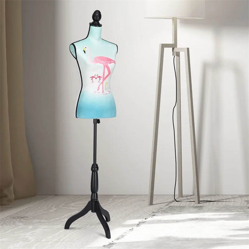 

Height Adjustable Female Mannequin Torso Dress Form Display Stand Durable MDF Tripod Base Adjustable Height Clothes Play HW58317