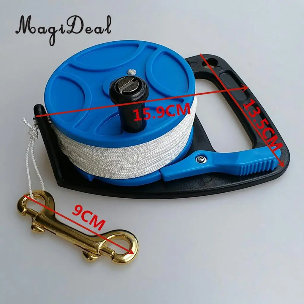 Heavy Duty Scuba Dive Reel - Underwater Diving Tech Spool Kayak Anchor & Thumb Stopper, 83m Line, Bolt Snap - Choice of Color
