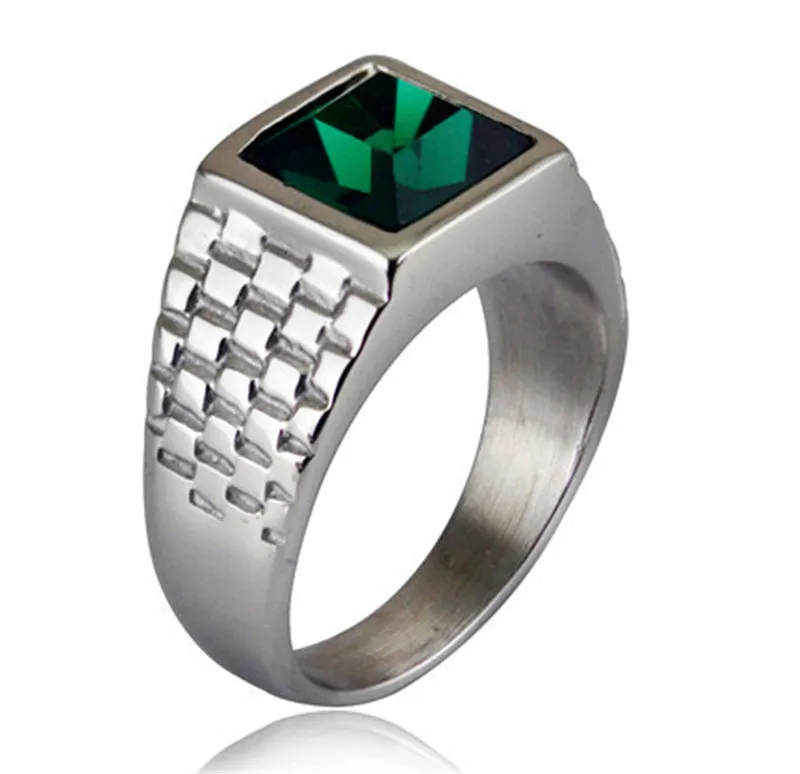 High Quality Big Green Stone Ring Lead Free Setting with AAA Cubic ...