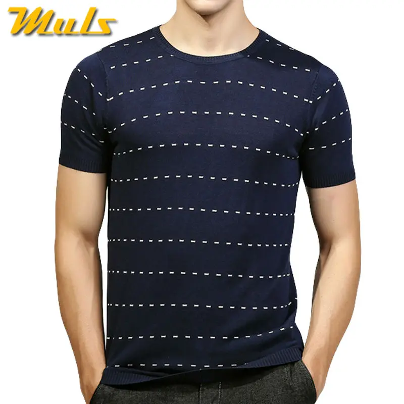 Мужская Трикотажная футболка летняя в полоску большие размеры M L XL 2XL 3XL MS1759|brand