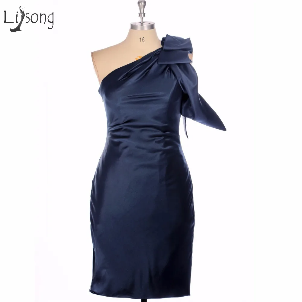 Navy blue sheath cocktail dress women size