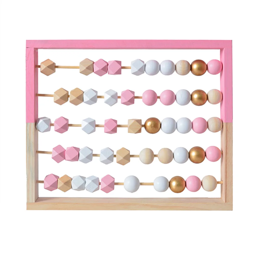 Обучающая игрушка мини деревянный счеты детей раннего обучения математике игрушка цифры счетные бусины - Цвет: L