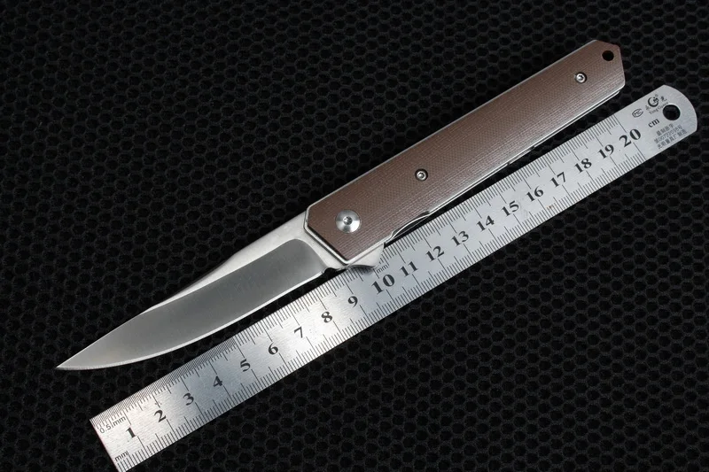 

VOLTRON Kwaiken Ceramic Ball Bearing Flipper folding knife Hunting knives Brown G10 Handle 9Cr18MoV Blade EDC tool Dropshipping