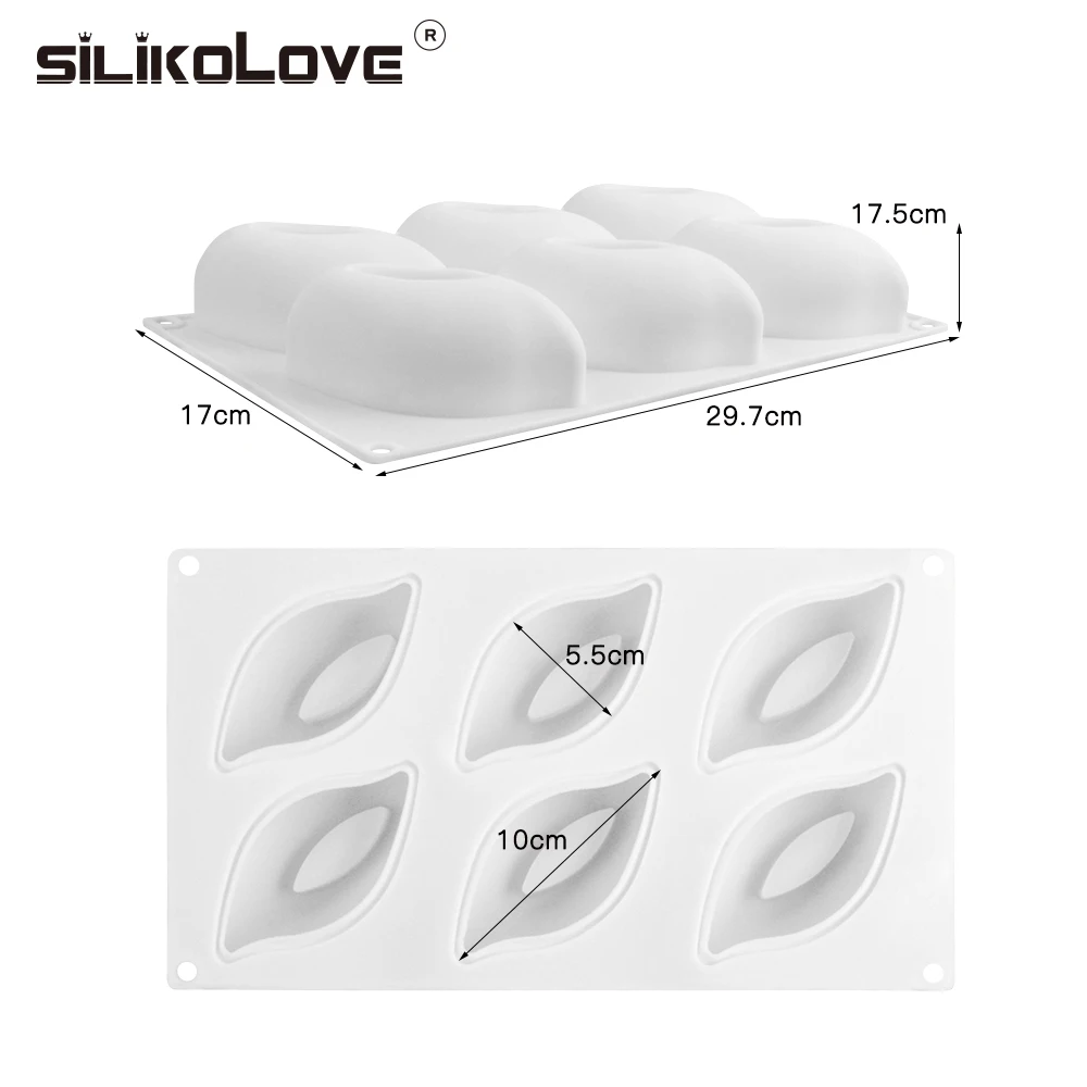 SILIKOLOVE 3d цветы формы мусс торт формы украшения силиконовые формы для мусса, 6 отверстий, не прилипают, FDA безопасный