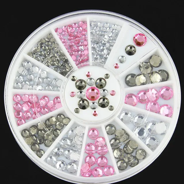 1pcs Round Shapes Color Mobile Phone Stickers Shiny Rhinestone Diamond Sticker DIY For All Kind Phone Stickers Decor - Color: 157