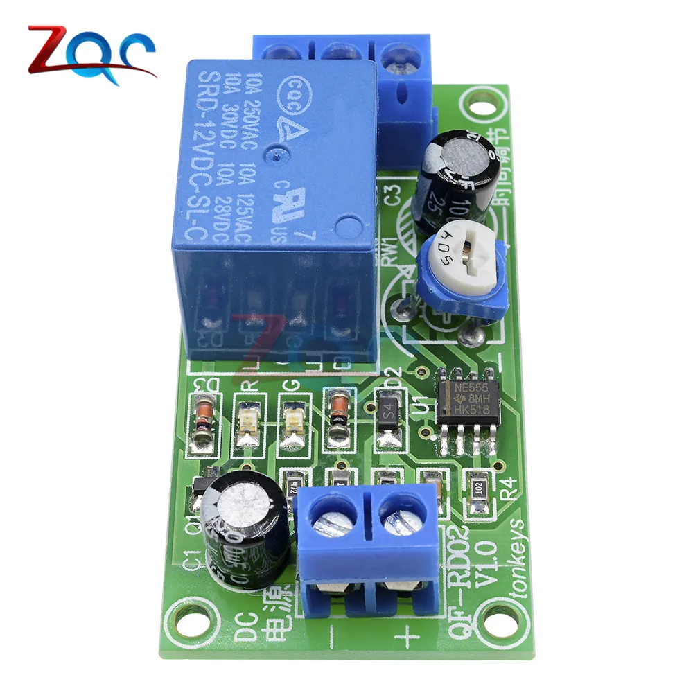 2PCS DC 12V NE555 0~60 Seconds Delay Timer Time Switch Adjustable Time Relay 