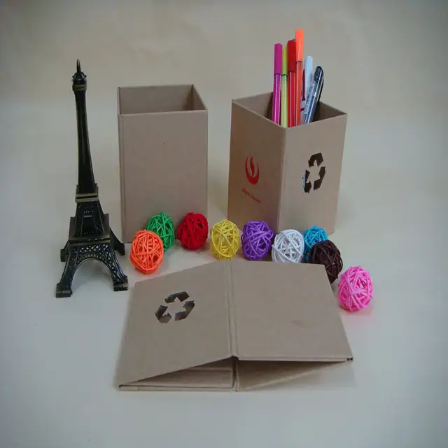 Customer Logo Print Pen Holder Oem Carton Paper Pen Container Advertisement Stationery Desk Organizer Diy Eco Friendly Pen Vase