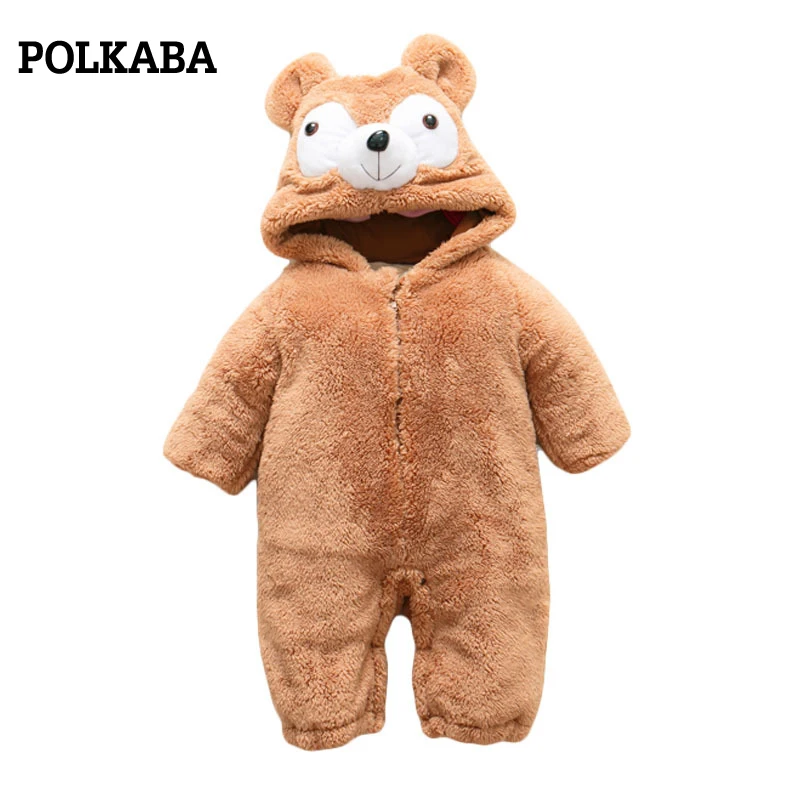 

Winter Bodysuit Thick Jacket for Baby Boys Girls Velvet Baby Clothing Christmas Coats for Newborns Fleece Overalls Warm Romper
