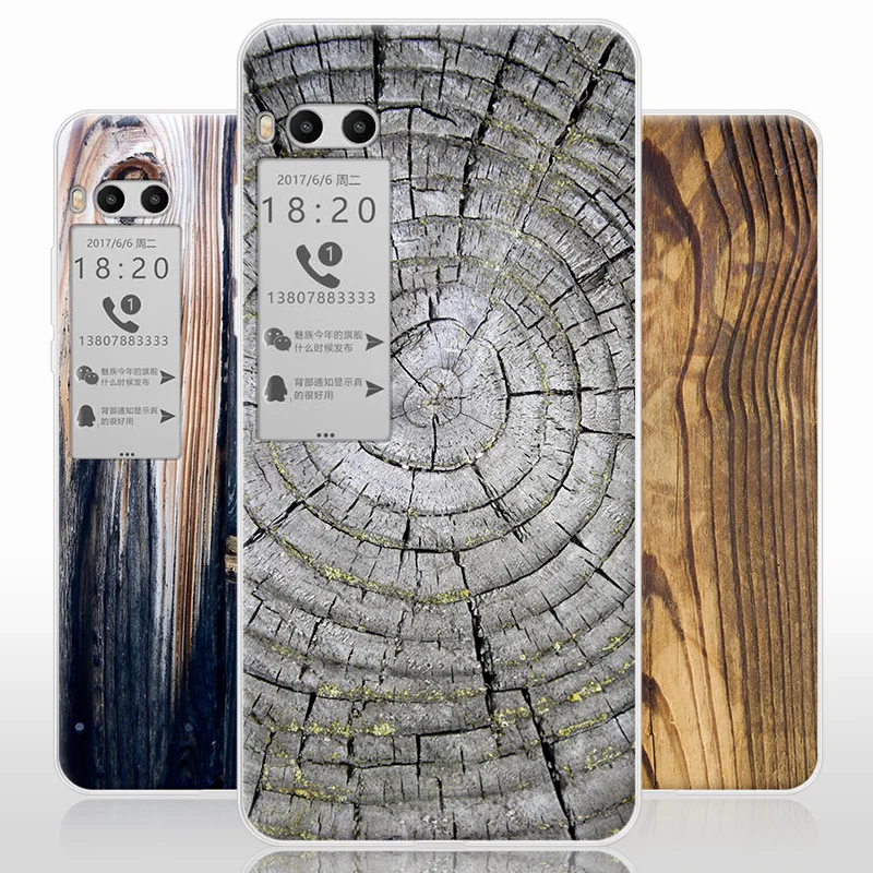 For Meizu Pro 7 Plus case Purecolor Stone &amp wood grain painted all inclusive Soft TPU shell back cover for meizu pro7 plus |